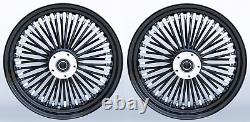 Fat Spoke 16 Front/rear Wheel Set Black Harley Electra Glide Road King Street