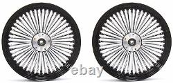 Fat Spoke 16 Front/rear Wheel Set Black Harley Softail Heritage Deluxe 2007