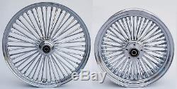 Fat Spoke 21 & 16 Front/rear Wheels Chrome Harley Softail Fxst Fxstc Night Train