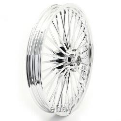 Fat Spoke 21 & 18 Chrome Wheels Rims Set For Softail FXST Dyna FXDWG Sportster