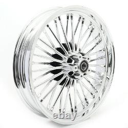 Fat Spoke 21 & 18 Chrome Wheels Rims Set For Softail FXST Dyna FXDWG Sportster