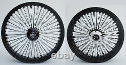 Fat Spoke 21 Front/rear 16 Wheel Black Harley Softail Flst Heritage Fat Boy