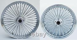 Fat Spoke 21 Front/rear 18 Wheel Chrome Harley Electra Glide Road King Street
