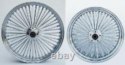 Fat Spoke 21 Front/rear 18 Wheel Chrome Harley Softail Heritage Fat Boy Flst