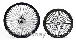 Fat Spoke 23 & 16 Black Wheels Front/rear Harley Electra Glide Road King Street