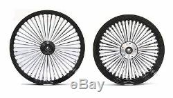 Fat Spoke Black 21 Front & 16 Rear Wheel Set Harley Softail Fxst Night Train