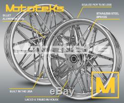 Fat Spoke Wheel 16x3.5 Front Rear Set For Harley Touring Bagger Models 2000-2008