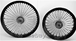 Fat Spoke Wheels 21 & 16 Black Front/rear Harley Sportster Nightster Iron 08-18