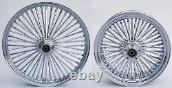 Fat Spoke Wheels 21 & 16 Chrome Front/rear Harley Sportster Dyna Super Glide Low