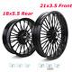 Fat Spoke Wheels Rim 21x3.5 18x5.5 For Harley Softail Heritage Flstc Gloss Black