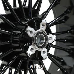 Fat Spoke Wheels Rim 21x3.5 18x5.5 for Harley Softail Heritage FLSTC Gloss Black