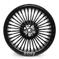 Fat Spoke Wheels Rim 21x3.5 18x5.5 for Harley Softail Heritage FLSTC Gloss Black