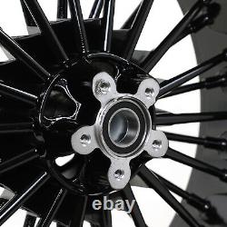 Fat Spoke Wheels Rims 21x2.15 18x5.5 Single Disc for Harley Dyna Softail 2000-07