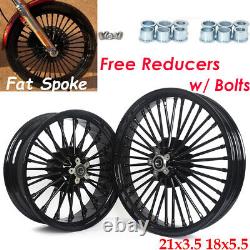 Fat Spoke Wheels Rims 21x3.5 18x5.5 for Harley Dyna Wide Glide FXDWG 2006-2017