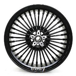 Fat Spoke Wheels Rims 21x3.5 18x5.5 for Harley Softail Fatboy FLSTF Gloss Black