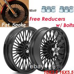 Fat Spoke Wheels Rims Set 16x3.5 16x5.5 for Harley Dyna Fat Bob FXDF 2008-2017