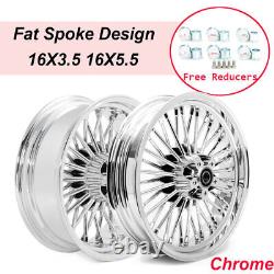 Fat Spoke Wheels Rims Set 16x3.5 16x5.5 for Harley Softail Fatboy Deuce Heritage
