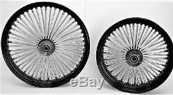 Fat Spoke Wheels Set Black Front/rear Harley 08-15 Abs Sportster Nightster Iron