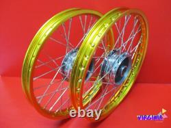 Fit HONDA C50 C65 C70 FRONT & REAR ALU WHEEL RIM & STAINLESS SPOKE SETVI1201