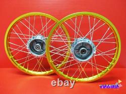 Fit HONDA C50 C65 C70 FRONT & REAR ALU WHEEL RIM & STAINLESS SPOKE SETVI1201