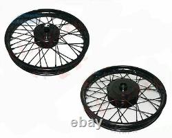 Fit Royal Enfield Electra Std 40 Spoke Front Disc Break & Rear Wheel Rim 19 ECs