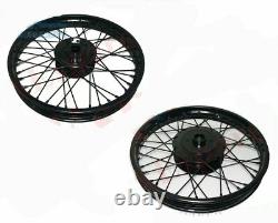 Fit Royal Enfield Electra Std 40 Spoke Front Disc Break & Rear Wheel Rim 19 ECs