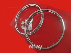 Fit SUZUKI M12 M15 FRONT & REAR CHROME WHEEL RIM 2Pcs. + SPOKE SET 72 Pcs. Mi