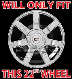 Fits 07-14 Cadillac Escalade Chrome 22 Wheel Center Hub Caps Hubs Rim Covers LC