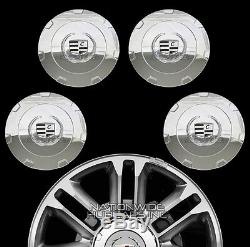 Fits 07-15 Cadillac Escalade Chrome 22 Wheel Center Hub Caps Hubs Rim Covers LC