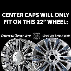 Fits 2015-2017 Cadillac Escalade 22 Chrome Wheel Center Hub Caps Rim Lug Covers