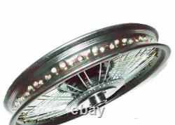 Fits Royal Enfield 80 SS Spoke Front Rear Disc Brake Black Wheel Rim Wm2 19 GEc