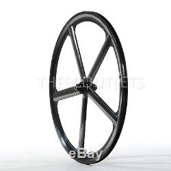 Fixed Gear 700c 5-Spoke Mag Rim Front Rear Single Speed Fixie Bicycle Wheel Set