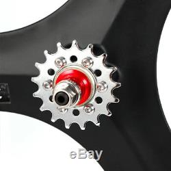 Fixed Gear 700c Tri Spoke Rim Front Rear Single Speed Fixie Bicycle Wheel Set