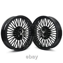 For Harley 16x3.5 Fat Spoke Front Rear Wheels Touring 84-07 Dyna Softail FXDWG