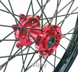 For Honda 21 Front 18 Rear CNC Spoked Wheels Set CRF450R 02-12 CRF250R 04-13