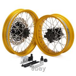 For Honda CB400X 19 & 17Front Rear Spoke Wheels Gold Rims Black Hub Discs Set