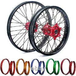 For Honda Cr Crf 125 250 450 Crf250 Crf450 Wheel Rim 21 19 Black Rims Red Hub