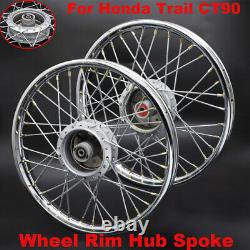 For Honda Trail CT90 CT200 K0-K5 Front + Rear Wheel Rim Ring with Hub, Spokes US