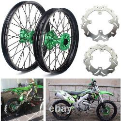 For Kawasaki 21 Front 18 Rear Wheels Set KX125 KX250 06-08 KX250F KX450F 06-14