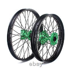 For Kawasaki 21 Front 18 Rear Wheels Set KX125 KX250 06-08 KX250F KX450F 06-14