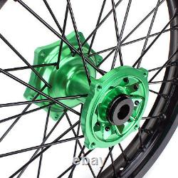 For Kawasaki 21 Front 18 Rear Wheels Set KX125 KX250 06-08 KX250F KX450F 06-14