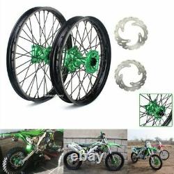 For Kawasaki 21x1.6 Front 19x2.15 Rear Spoked Wheels Set KX250F KX450F 06-18