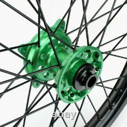 For Kawasaki 21x1.6 Front 19x2.15 Rear Spoked Wheels Set KX250F KX450F 06-18