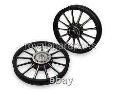 For Royal Enfield Classic 350 500 Front & Rear 13 Spokes Alloy Wheel Rim Pair