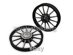 For Royal Enfield Classic 350 500 Front & Rear 13 Spokes Alloy Wheel Rim Pair