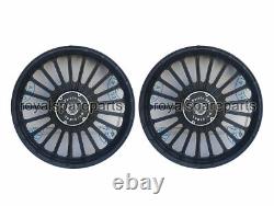 For Royal Enfield Classic 500 Parado 21 Spoke Front & Rear Black Alloy Rims D3
