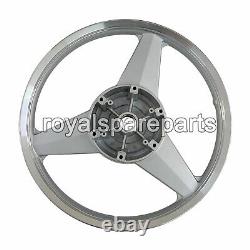 For Royal Enfield Classic 500 Parado 3 Spoke Front & Rear Silver Alloy Rims D2