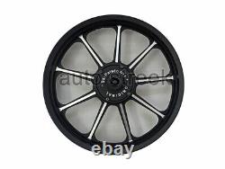 For Royal Enfield Classic 500 Parado D1 Front & Rear 9 Spoke Black Alloy Rims