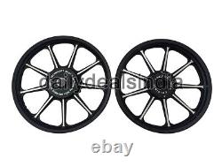 For Royal Enfield Classic 500 Parado D1 Front & Rear Alloy Wheel Rims 9 Spoke