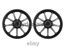 For Royal Enfield Classic 500 Parado D1 Front & Rear Alloy Wheel Rims 9 Spoke